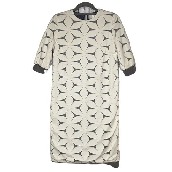 Authentic Rare Victoria Victoria Beckham 3/4 Sleeve Overlay Shift‎ Dress Cream 4 - Picture 3 of 11